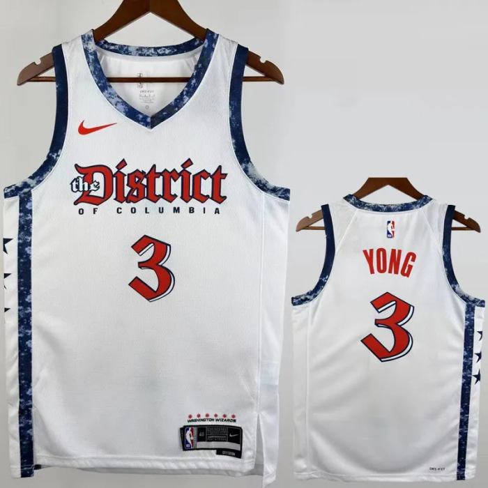 24-25 Wizards YONG #3 White City Edition Top Quality Hot Pressing NBA Jersey
