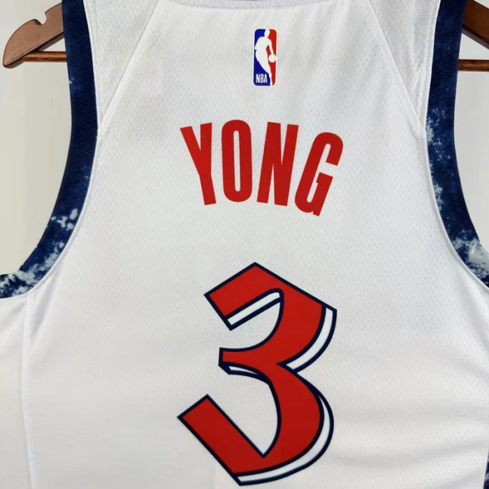 24-25 Wizards YONG #3 White City Edition Top Quality Hot Pressing NBA Jersey