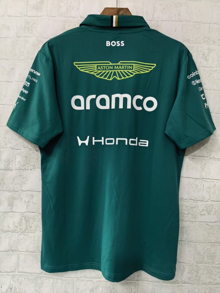 2026 F1 Aston New Pattern Short Sleeve Racing Suit（有领）