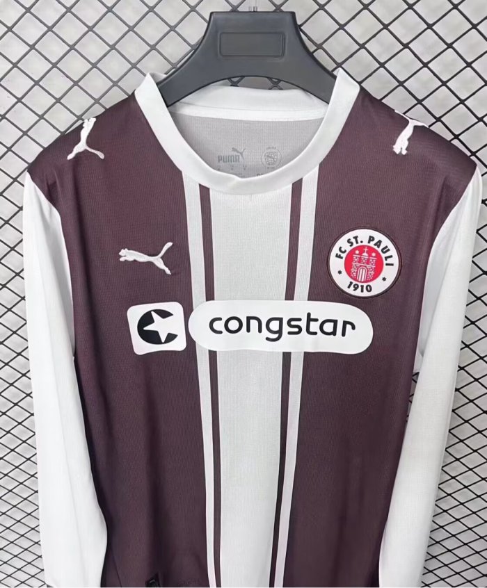 26-27 St. Pauli Special Edition Long Sleeve Fans Soccer Jersey（长袖）