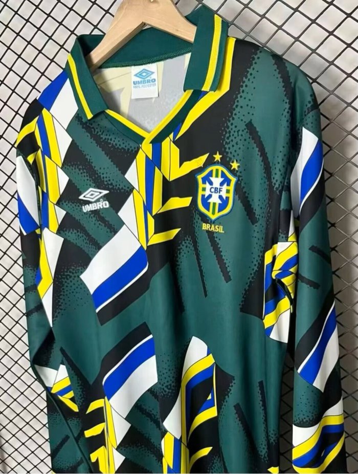 1994 World Cup Brazil GoalKeeper Long sleeves Retro Soccer Jersey 