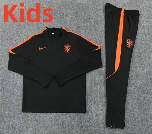 26-27 NetherIands High Quality Kids Half Pull Tracksuit