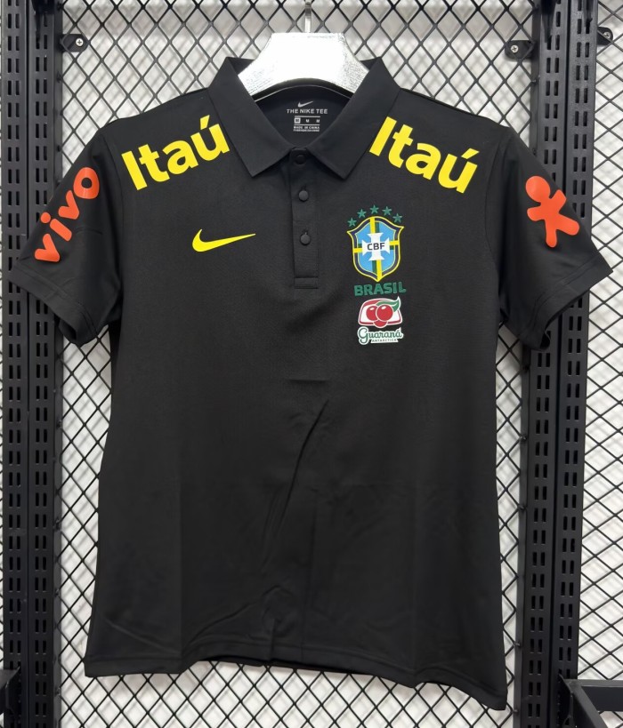 26-27 Brazil Black High Quality Polo Short Sleeve