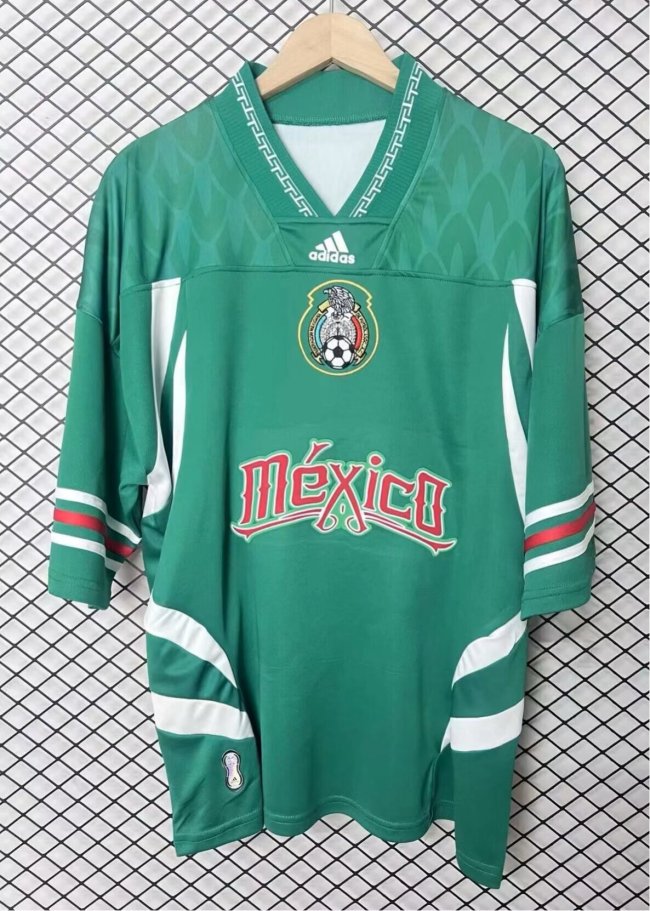 2002 Mexico Green Hip-Hop Version Retro Soccer Jersey