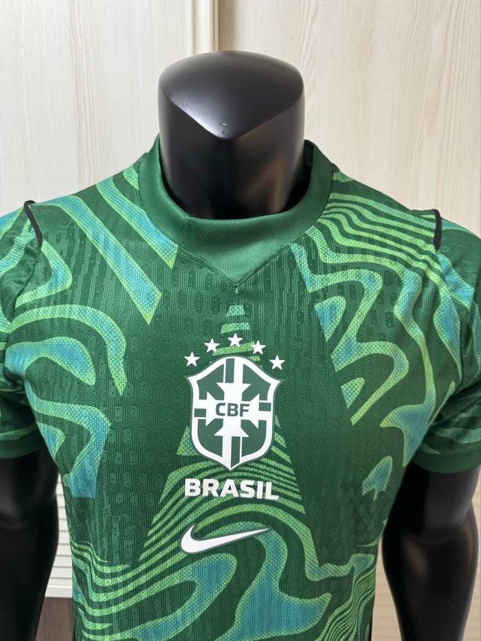 2026 Brazil Green GoalKeeper Player Version Soccer Jersey
