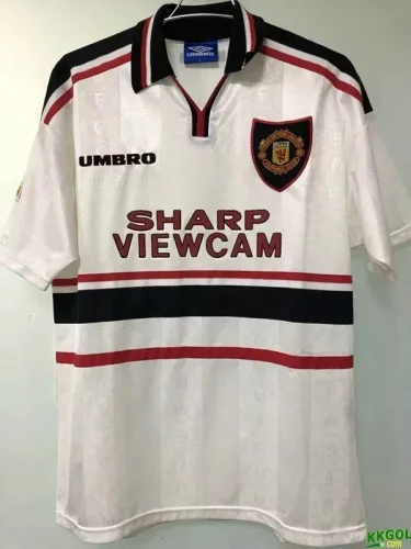 1997-1999 Manchester United White Retro Soccer Jersey