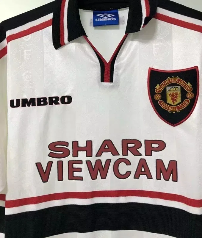1997-1999 Manchester United White Retro Soccer Jersey