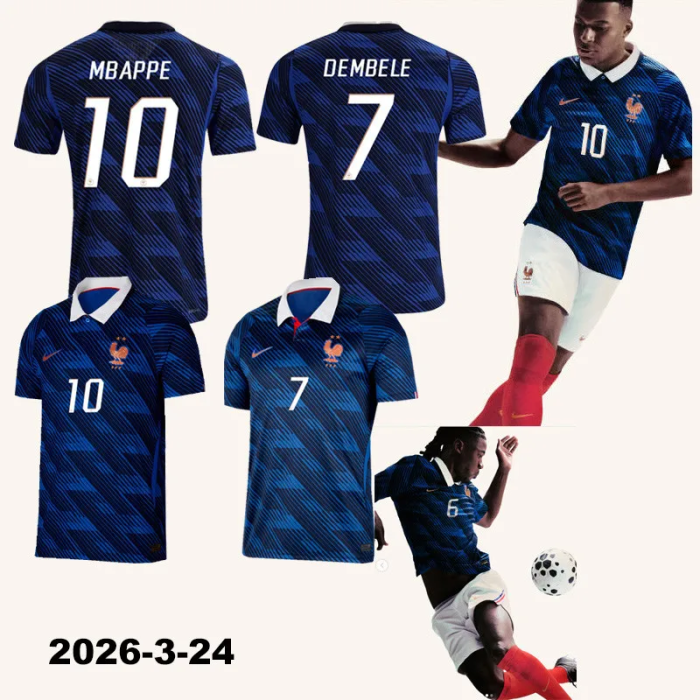 2026 World Cup France Home Women Fans Soccer Jersey (女)
