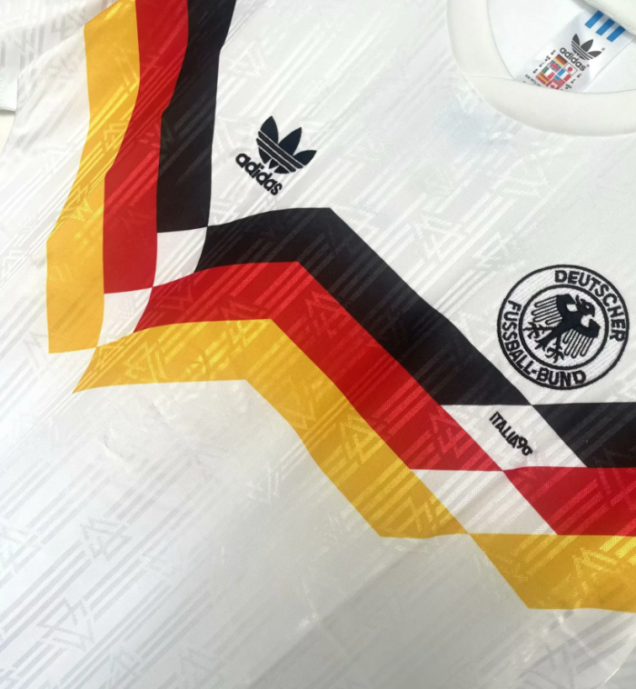1990 Germany Home White Retro Soccer Jersey