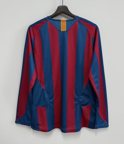 2005-2006 Barcelona Home Retro Long Sleeve Soccer Jersey