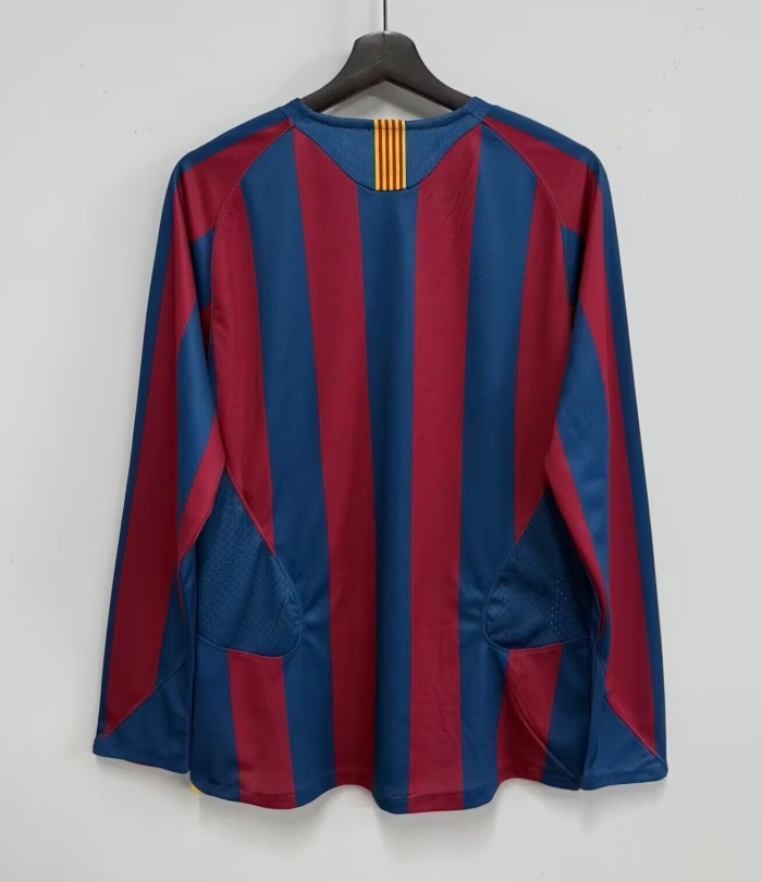 2005-2006 Barcelona Home Retro Long Sleeve Soccer Jersey
