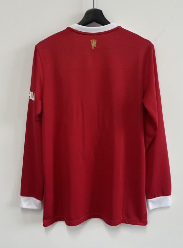 21-22 Manchester United Home Long Sleeve Fans Soccer Jersey (长袖)