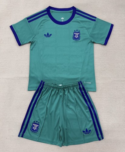 2026 Argentina Green GoalKeeper Kids Soccer Jersey
