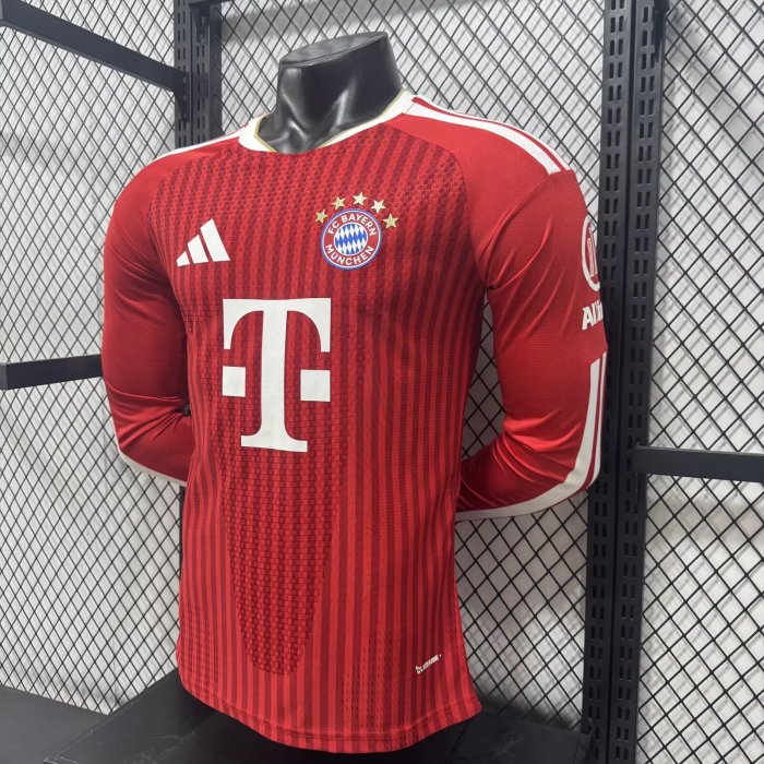 26-27 Bayern Home Long Sleeve Player Version Soccer Jersey (长袖球员)