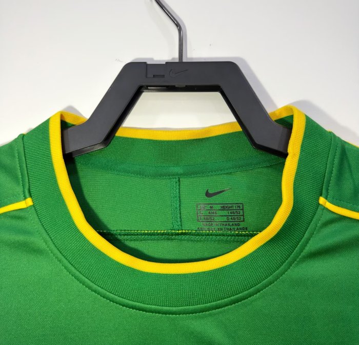 1998 Brazil Green Retro Soccer Jersey