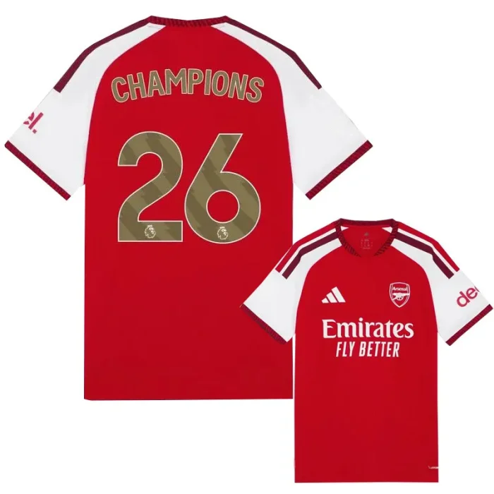 26-27 Arsenal Home Print CHAMPIONS # 26 Fans Soccer Jersey