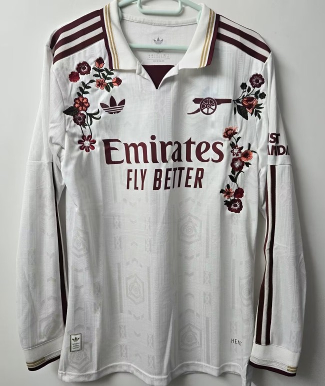 25-26 Arsenal Embroidered Version Long Sleeve Soccer Jersey (长袖)
