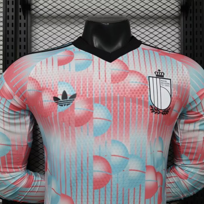 2026 Belgium Away Long Sleeve Player Version Soccer Jersey (长袖球员)
