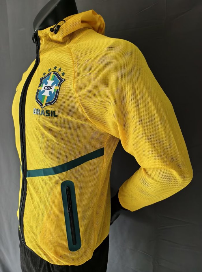 2026 Brazil Yellow Pre-Competition Training Windbreaker
