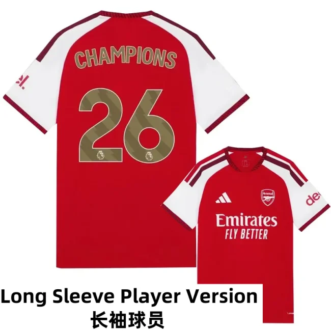 26-27 Arsenal Home CHAMPIONS # 26 Long Sleeve Player Version Soccer Jersey (长袖球员)
