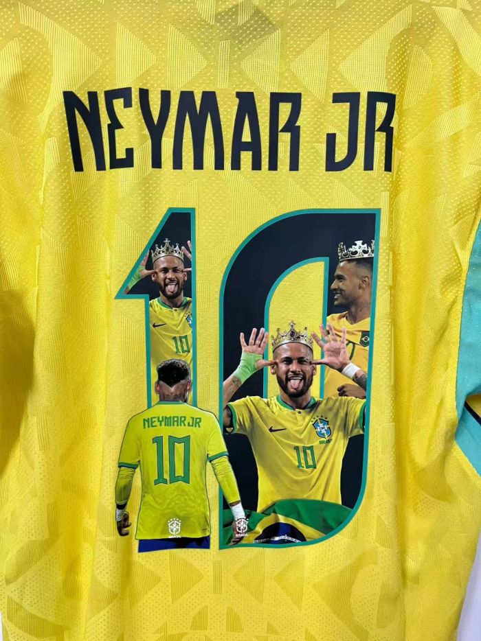 2026 Brazil Home Print NEYMAR JR 10# Player Version Soccer Jersey