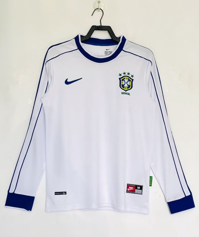 1998 Brazil  Long sleeves Retro Soccer Jersey 