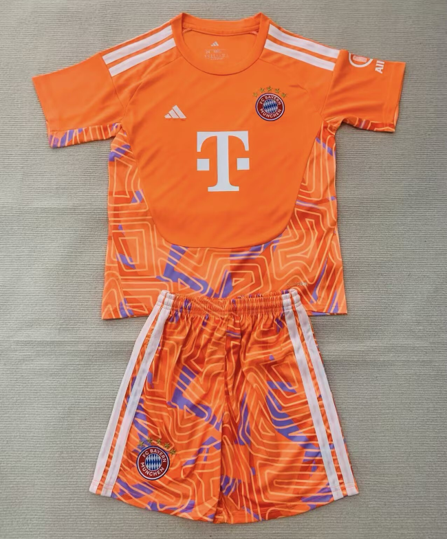26-27 Bayern Orange Goalkeeper Kids Soccer Jersey