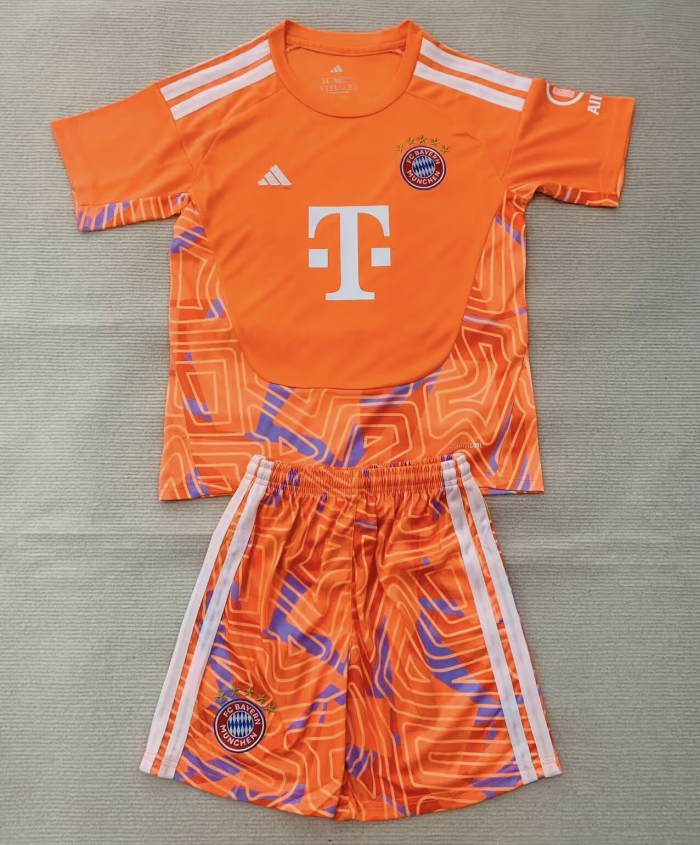 26-27 Bayern Orange Goalkeeper Kids Soccer Jersey