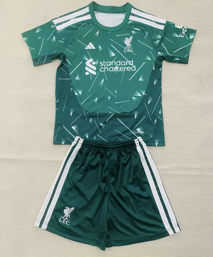 26-27 Liverpool Green Goalkeeper Kids Soccer Jersey