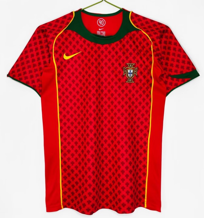 2004 Portugal Home Retro Soccer Jersey