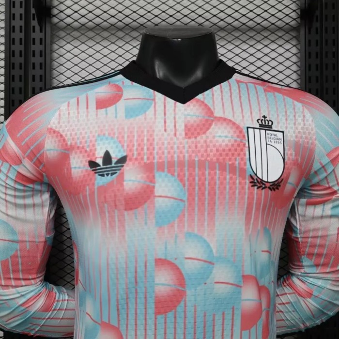 2026 Belgium Away Long Sleeve Player Version Soccer Jersey (长袖球员)