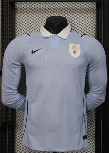 2026 World Cup Uruguay Home Long sleeves Player Version Soccer Jersey* Long sleeve player