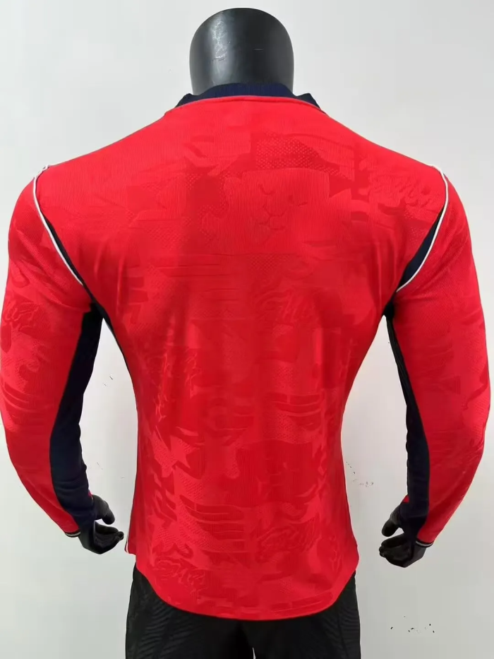 2026 England Away Long Sleeve Player Version Soccer Jersey (长袖球员)