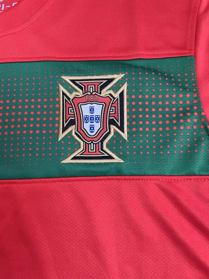 2010 Portugal Home Long Sleeve Retro Soccer Jersey