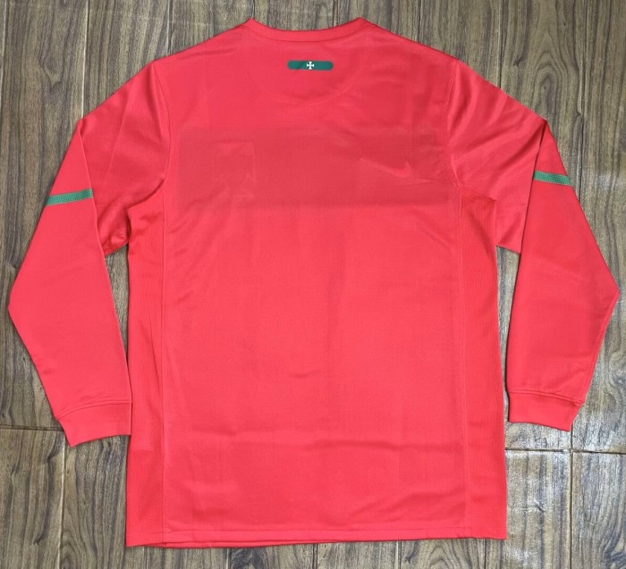 2010 Portugal Home Long Sleeve Retro Soccer Jersey