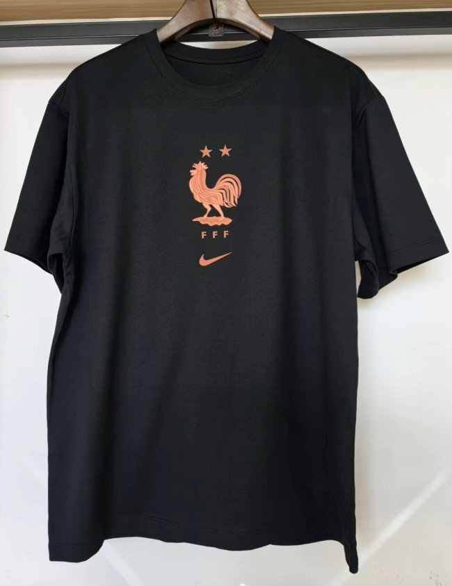 26-27 France Black High Quality Casual T-Shirt