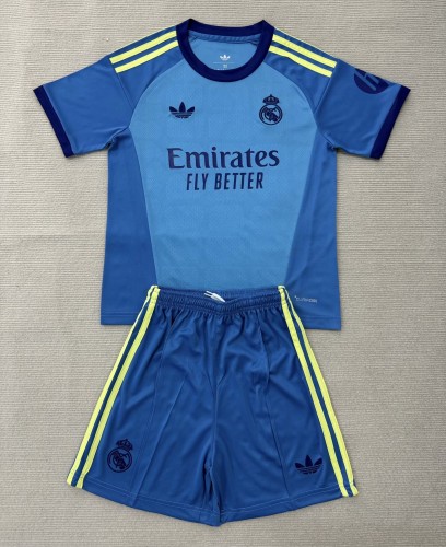 26-27 Real Madrid Blue GoalKeeper Kids Soccer Jersey