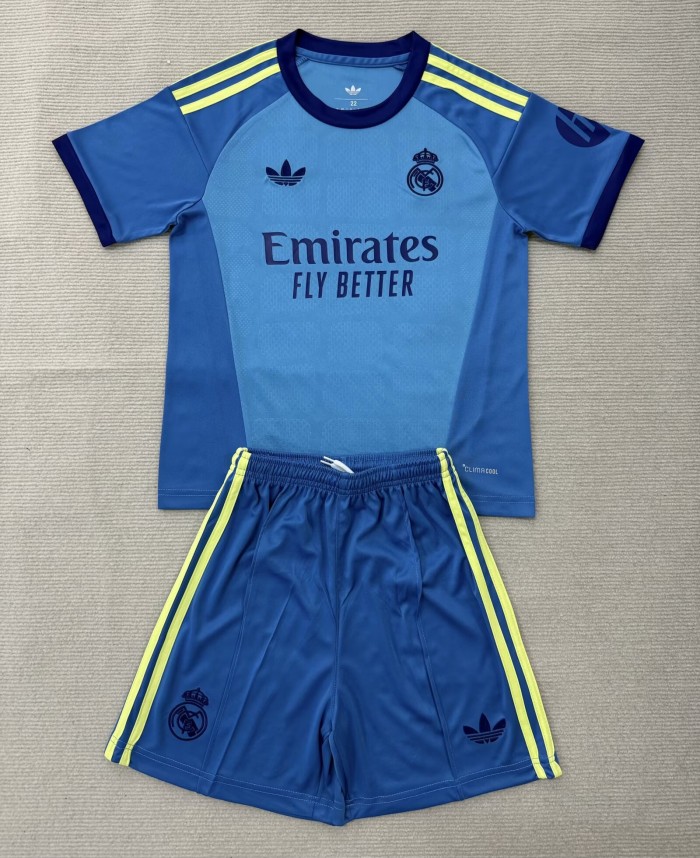 26-27 Real Madrid Blue GoalKeeper Kids Soccer Jersey
