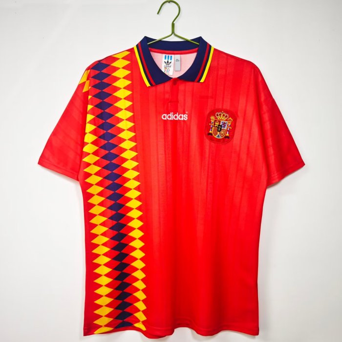1994 Spain Home Red Retro Soccer Jersey