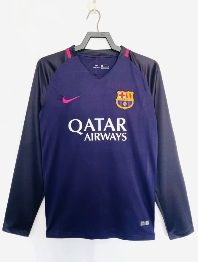 2016-2017 Barcelona Away Long sleeves Retro Soccer Jersey