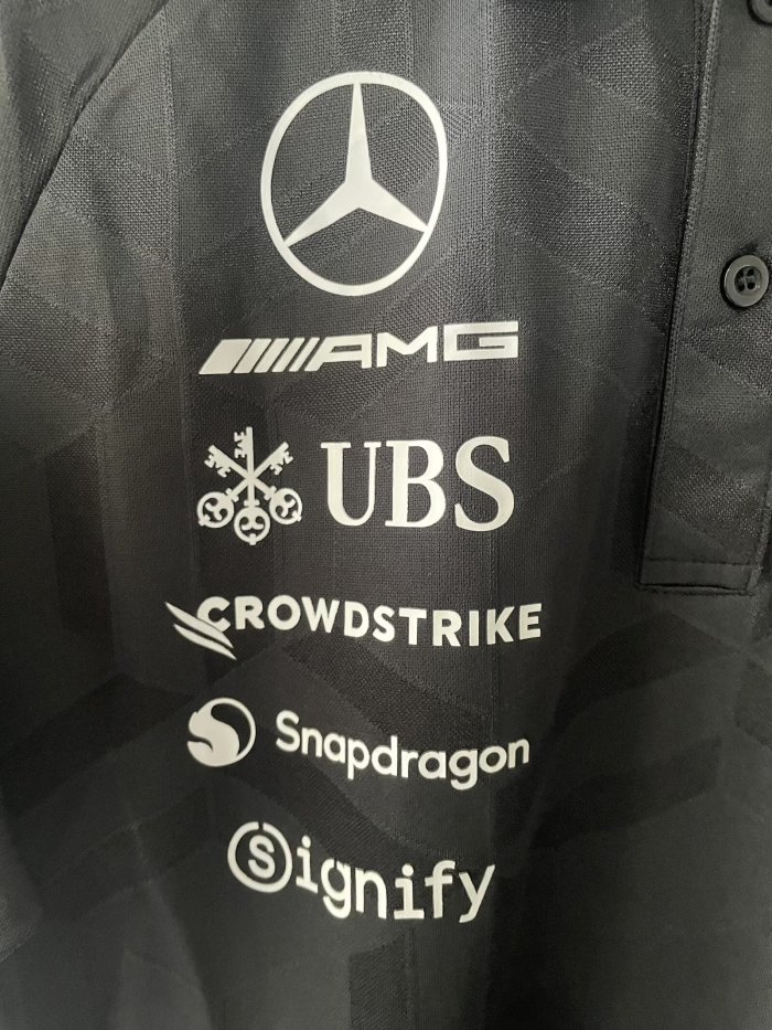 2026 F1 Benz New Pattern Short Sleeve Racing Suit*有领