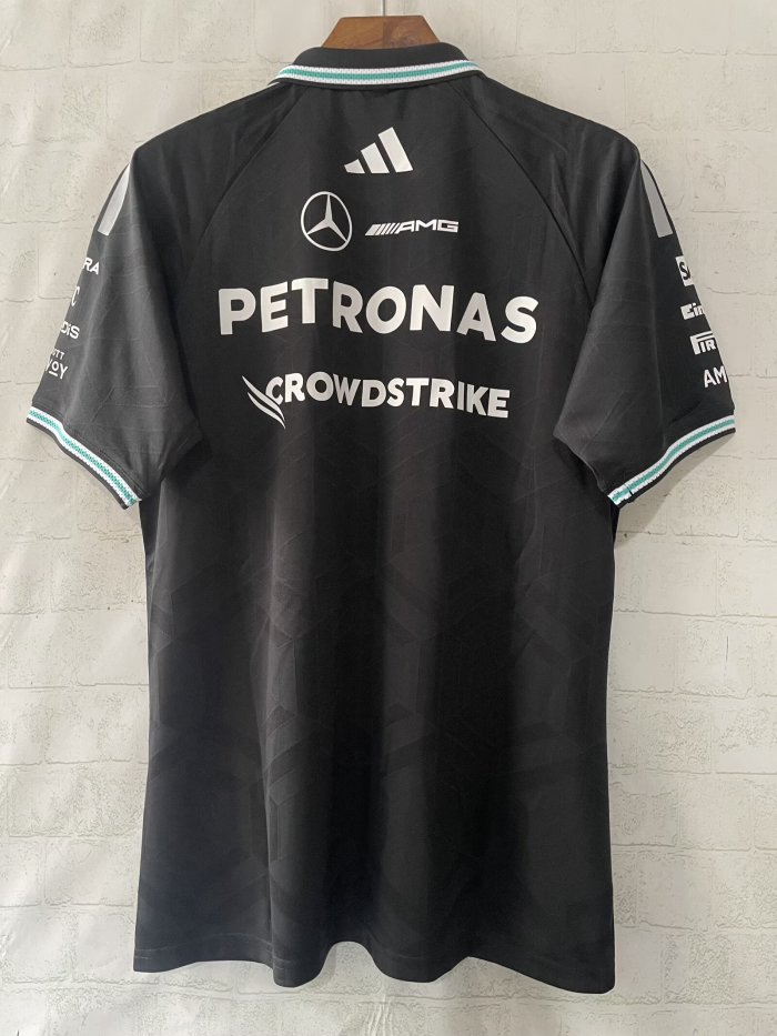 2026 F1 Benz New Pattern Short Sleeve Racing Suit*有领