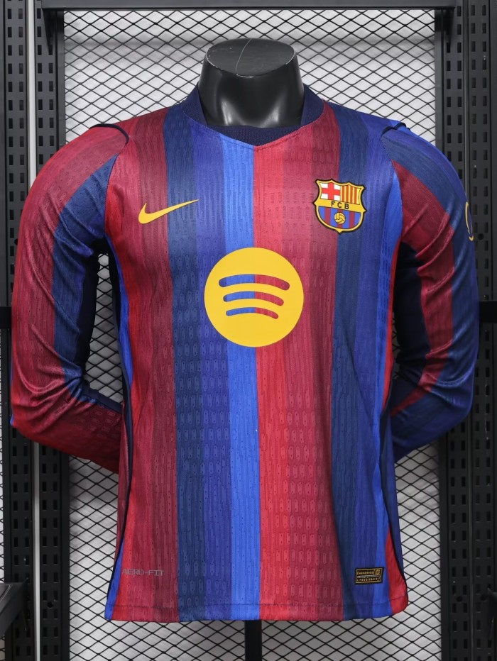 26-27 BAR Home Leaked Edition Long Sleeve Player Version Soccer Jersey (长袖球员)