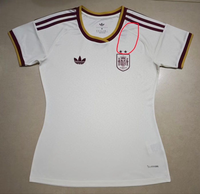 2026 World Cup Spain Away Women Fans Soccer Jersey (女) (With 2 Star)*两颗星