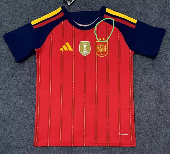 2026 World Cup Spain Home Print CAMPEONES #26 Fans Soccer Jersey (With 2 Star)*两颗星