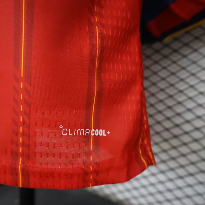 2026 World Cup Spain Home Long Sleeve Player Version Soccer Jersey (With 2 Star)*两颗星*长袖球员
