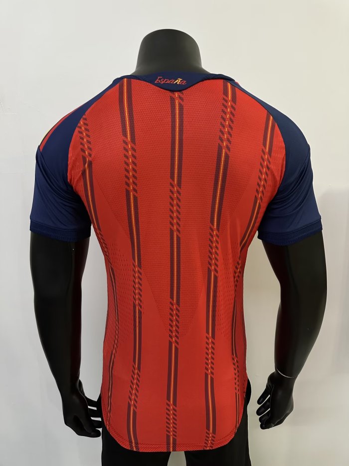 2026 World Cup Spain Home Print CAMPEONES #26 Player Version Soccer Jersey (With 2 Star)*两颗星
