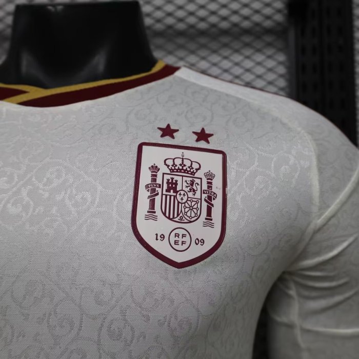 2026 World Cup Spain Away Long Sleeve Player Version Soccer Jersey (With 2 Star)*两颗星*长袖球员