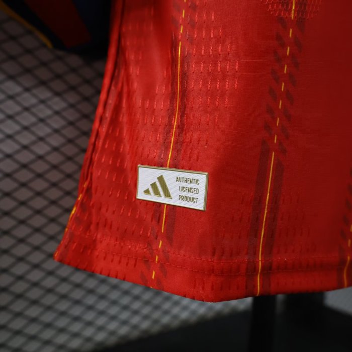 2026 World Cup Spain Home Long Sleeve Player Version Soccer Jersey (With 2 Star)*两颗星*长袖球员