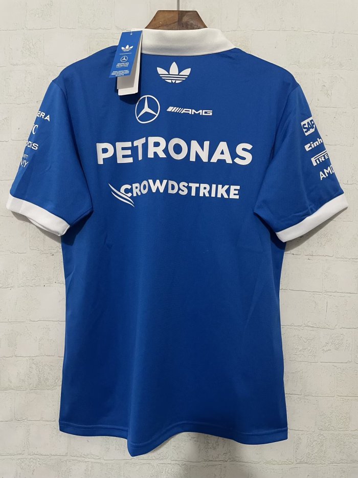 2026 F1 Benz New Pattern Short Sleeve Racing Suit*有领